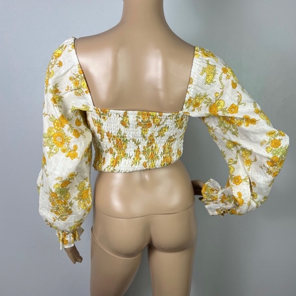NEW FAITHFULL THE BRAND REVOLVE FLORAL PRINT LINEN CROP TOP - Picture 7 of 10